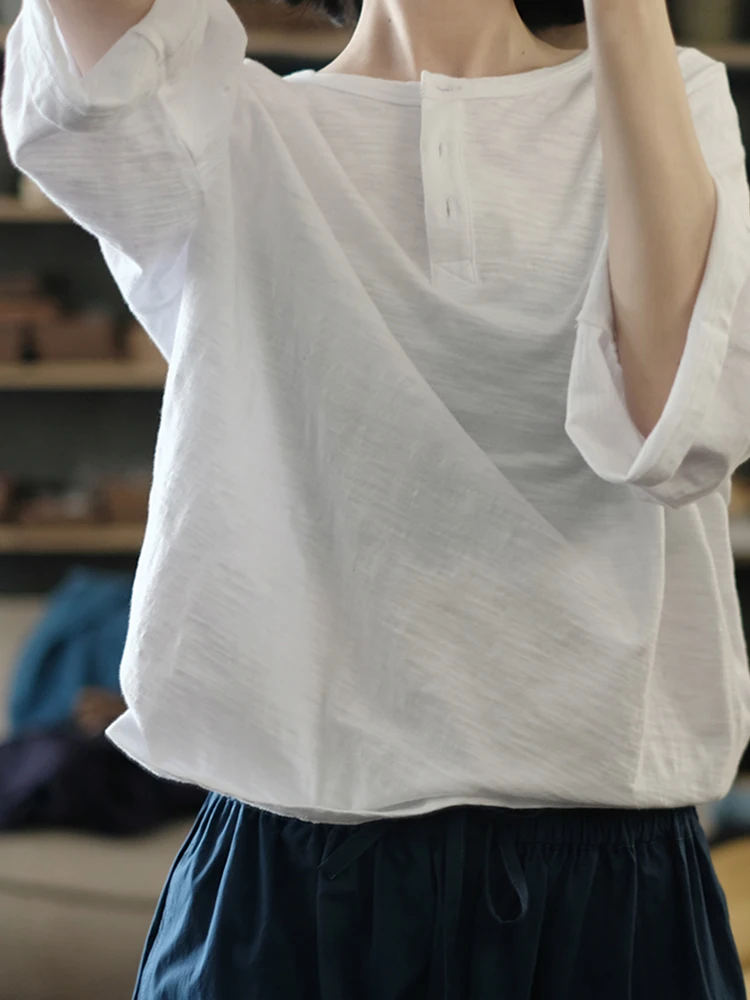 Vasarą Moterys, Trumpai Pagrindines Japonų Stiliaus Negabaritinių Patogus Bambuko Medvilnės Tees T-shirts